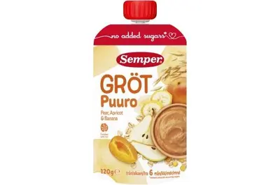 Semper Porridge with Pear, Apricot & Banana 6M 120g