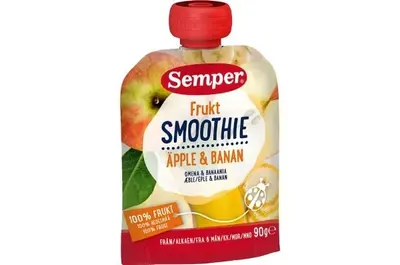 Semper Smoothie Frukt Apple & Banana 6M 90g