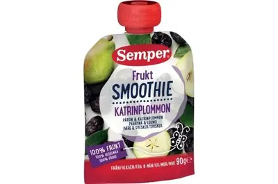 Semper Smoothie Frukt Pear & Prune 6M 90g