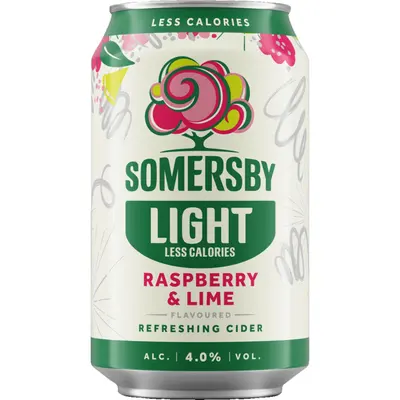 Somersby Raspberry & Lime Light 4% 18x330ml Can