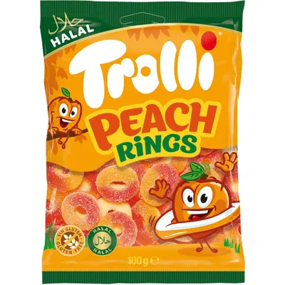 Trolli Peach Rings 100g - halal